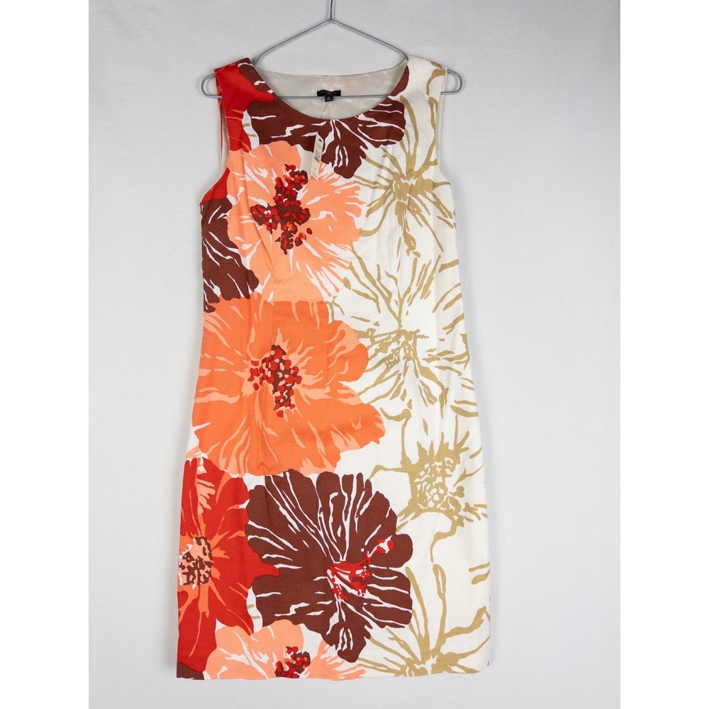 NWT $179 Talbots Sheath Dress Womens 8P Floral Print Sleveless‎ Lined
